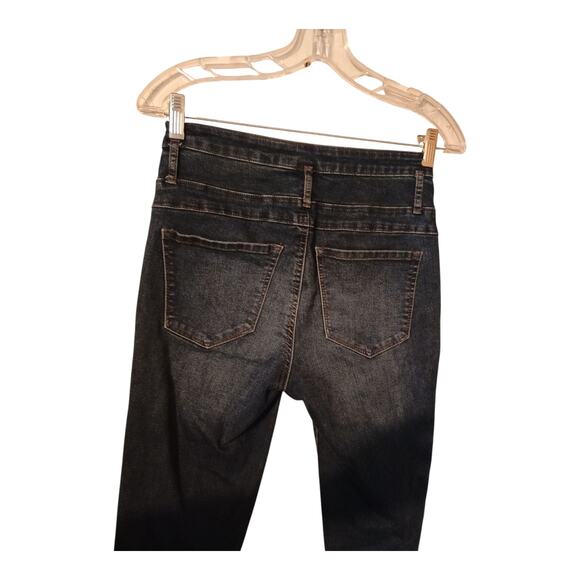 Refuge High Waist 3-Button Faux Pocket Blue Skinny Stretch Jeans Women's Size 4 - Picture 4 of 7